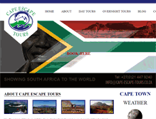Tablet Screenshot of cape-escape-tours.co.za